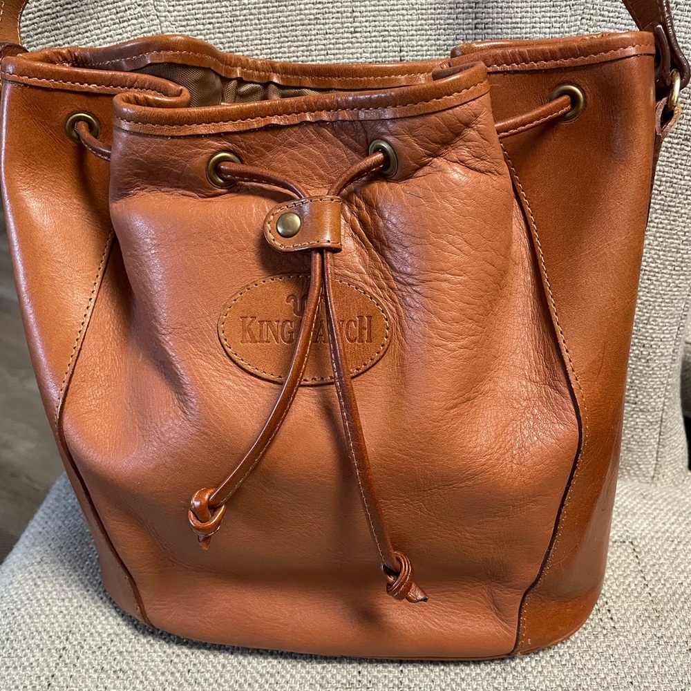 King Ranch Vintage Leather Bucket Bag